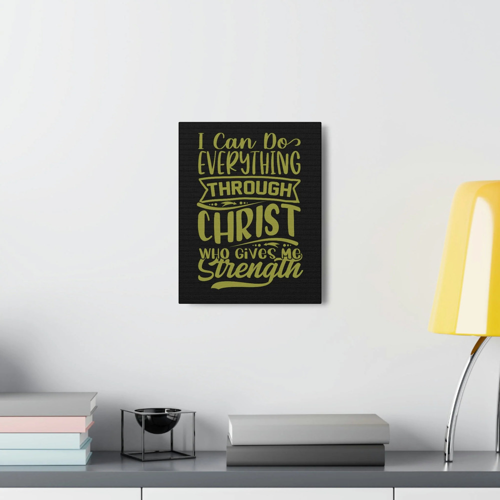 Scripture Walls Gives Me Strength Philippians 4:13 Dark Green Ready to Hang